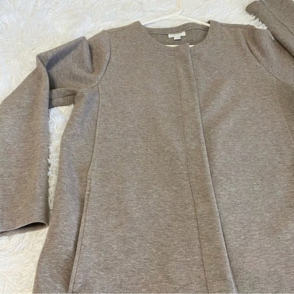 Pure J Jill Jacket Heather Tan Beige Hidden Button Snaps Size XL Petite